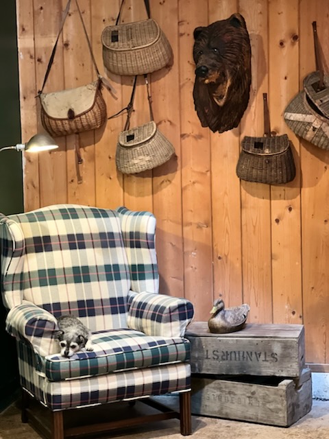antique chair and bags display